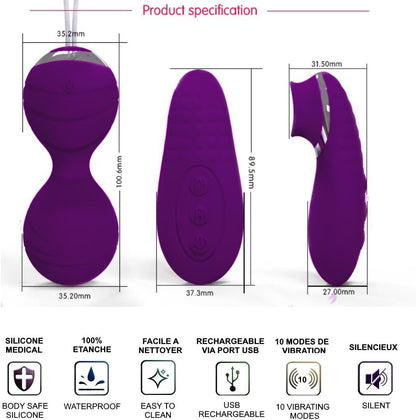 Dalia - Boules de geisha télécommandées Confort-Celeste